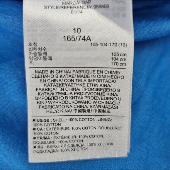 Gap Linen Spaghetti Strap Fully Lined Striped Mini Summer Sundress Pockets Sz 10 - Picture 7 of 14